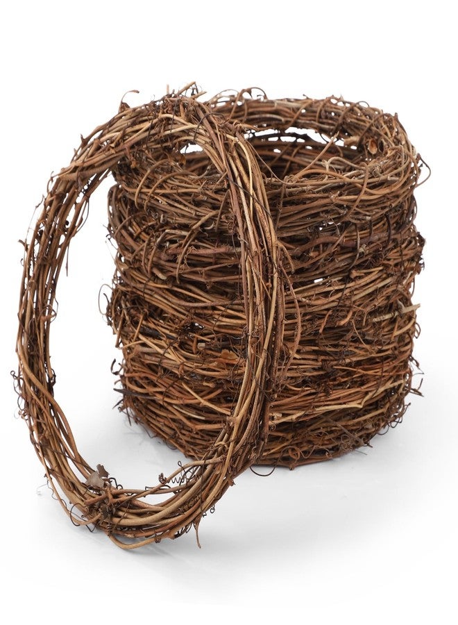 TIMCORR 7PCS Grapevine Wreath Set, Natural Wooden Wicker Oval Grapevine Wreath, DIY Craft Garland Floral Hoops,10 inch Rustic Bare Circle for Handmade Christmas Decorations,Floral Arrangements - Image 2